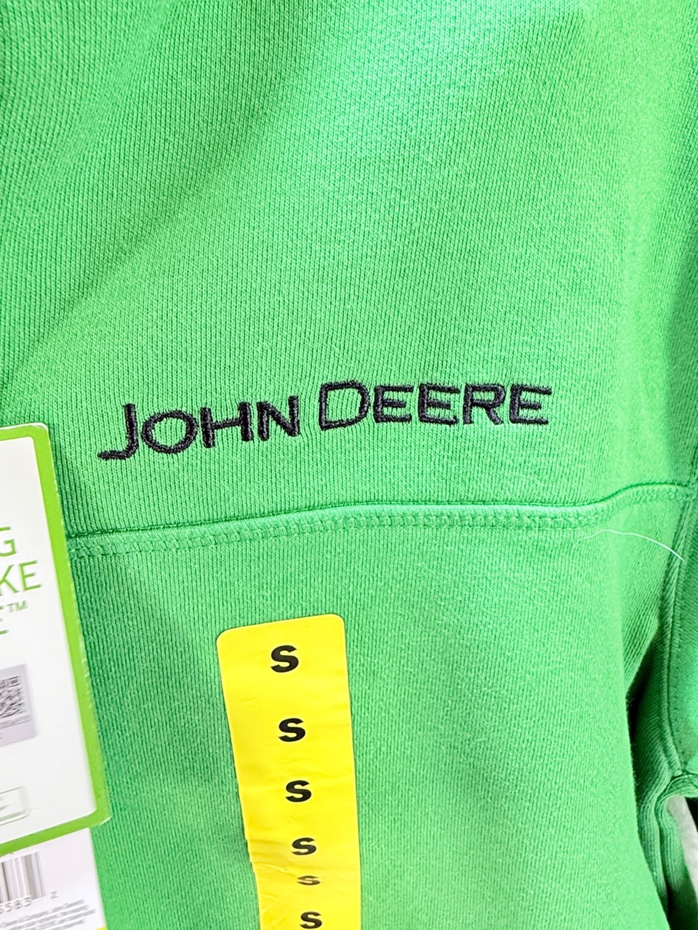 John Deere Green Full Zip Hoodie Sweatshirt Size Small NWT quarter zip - Picture 3 of 8